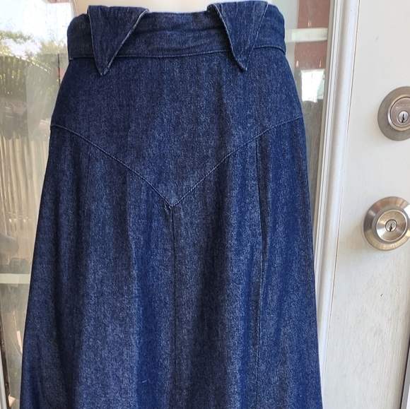VINTAGE WESTERN‎ ROUGHRIDER JEAN SKIRT - Picture 8 of 9